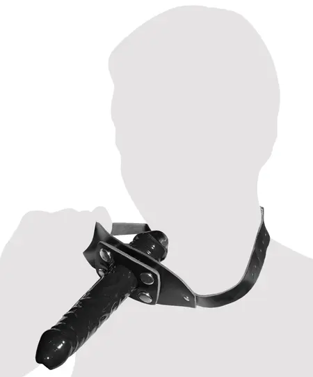 ZADO Intimate Silicone System Adjustable Leather Head Strap Black