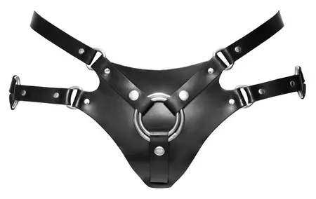 ZADO Leather Adjustable Waist Harness S/M - Universal Fastening System