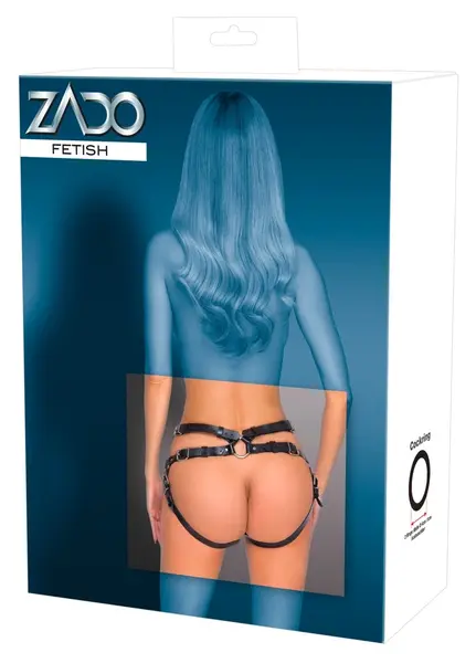 ZADO Leather Adjustable Waist Harness S/M - Universal Fastening System