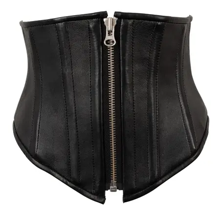 ZADO Leather Waist Cincher 51 cm - Black Lamb Nappa, Cotton Lining