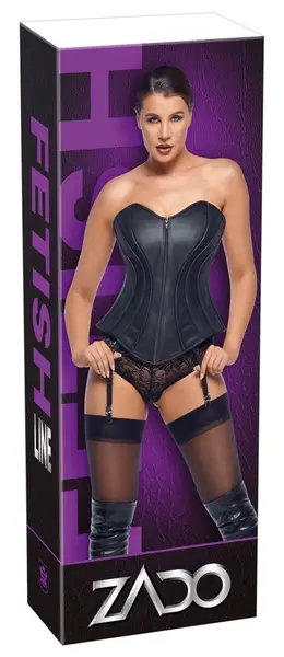 ZADO Lamb Nappa Leather Corset S with Removable Straps, Black