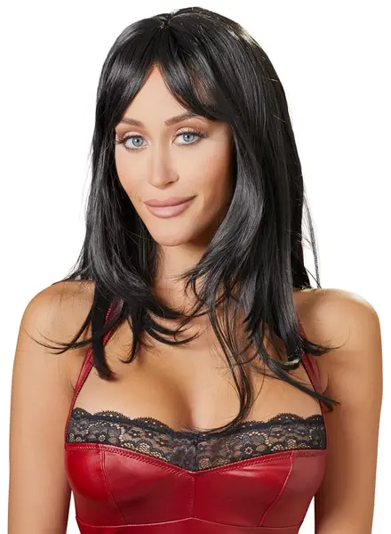Black Level Long Synthetic Wig with Fringe 50cm Adjustable Fit