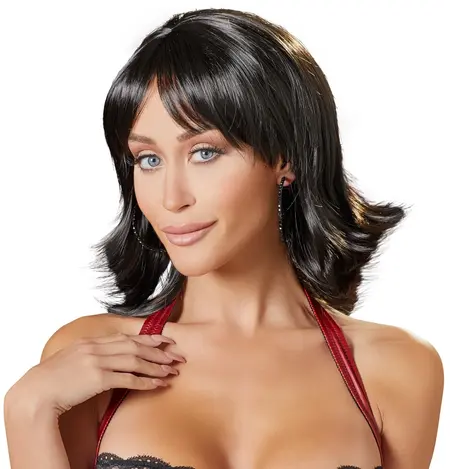 Cottelli Collection Choppy Black Shoulder-Length Wig 30cm Adjustable