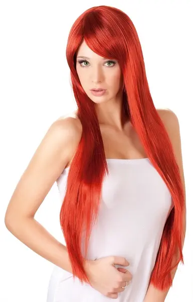 Cottelli Collection Long Straight Red Adjustable Fringe Wig 80cm