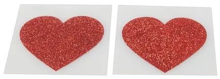 You2Toys Adhesive Heart Pasties Red 5.2x4.9cm Skin-Friendly 1 Pair