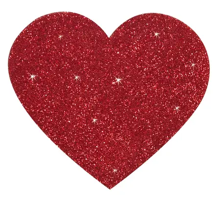 You2Toys Adhesive Heart Pasties Red 5.2x4.9cm Skin-Friendly 1 Pair