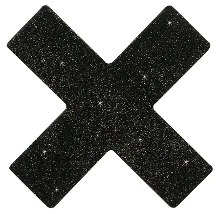 You2Toys Decorative Black Cross Adhesive Nipple Covers 5.9cm