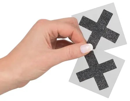 You2Toys Decorative Black Cross Adhesive Nipple Covers 5.9cm