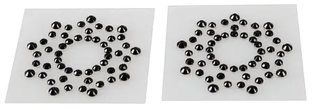 You2Toys Rhinestone Star-Shaped Body Stickers Black 1.5cm Set of 2