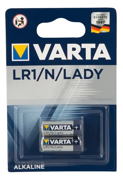 VARTA LR1/N Lady 2-Pack Long-Life Alkaline Batteries - Made in Germany