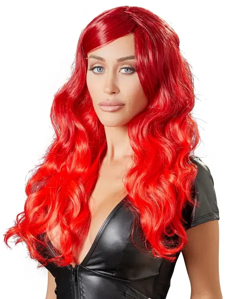 Cottelli Collection Red Long Wavy Wig 63cm Adjustable Fit