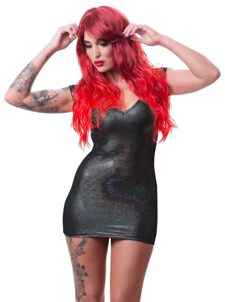Cottelli Collection Red Long Wavy Wig 63cm Adjustable Fit