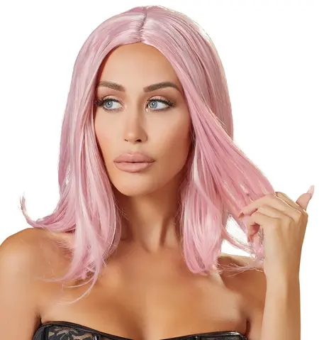 You2Toys Bob Style Wig Adjustable Pink 30cm Polyester