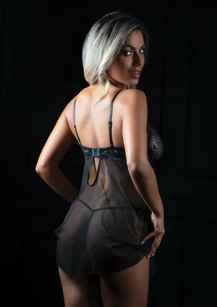 Obsessive Lace Babydoll 8713221827760 Heart Pattern Mesh Set Black M/L