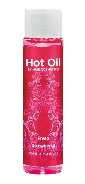 Nuei Hot Oil Strawberry 100 ml - Warming Massage Oil with Strawberry Aroma