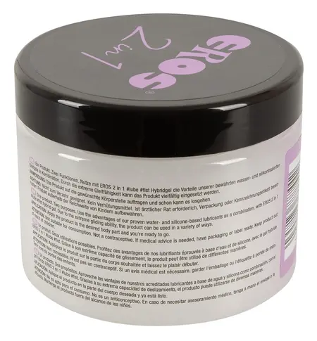 EROS Hybrid 2in1 Lubricant Gel 500 ml - Silicone & Water-Based Formula