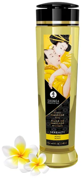 Shunga Serenity Massage Oil 240ml - Natural Vegan Monoi Aroma