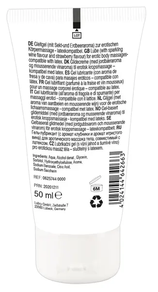 Lick it! Wine-Strawberry Vegan Massage Gel 50 ml - Scented Water-Based Formula