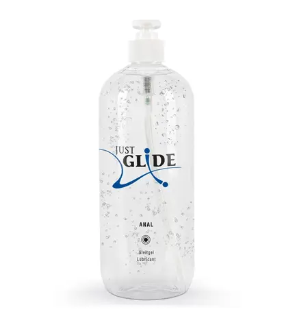 Just Glide Anal Water-Based Lubricant 1L - pH-Balanced, Vegan Formula