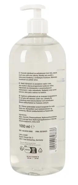 Just Glide Anal Water-Based Lubricant 1L - pH-Balanced, Vegan Formula