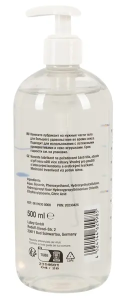 Just Glide Waterbased Lubricant 500 ml - Vegan, Universal Formula