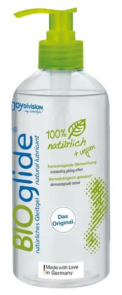 BIOglide 500ml Vegan Organic Water-Based Lubricant, Odourless, pH Balanced