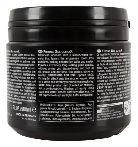 EROS UltraX Gel 500ml - Long-Lasting Silicone-Water Intimate Formula