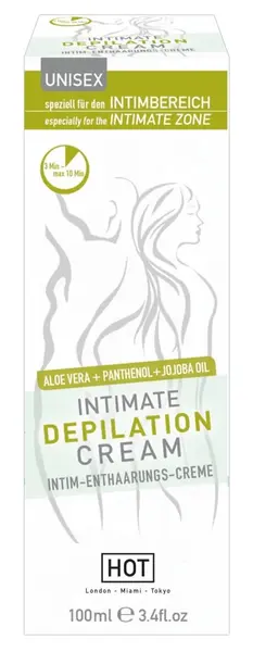 HOT Intimate Hair Removal Cream with Aloe & Jojoba 100ml for Delicate Skin