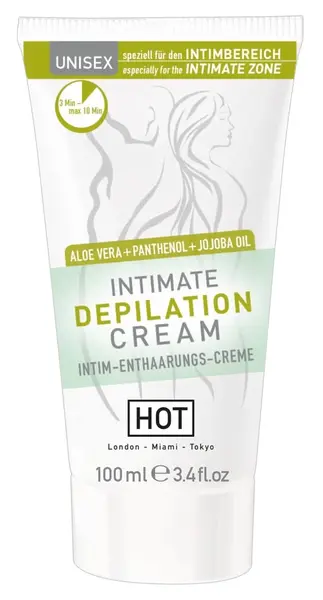 HOT Intimate Hair Removal Cream with Aloe & Jojoba 100ml for Delicate Skin