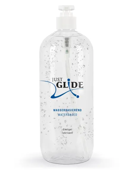 Just Glide Water-Based Lubricant 1L - Vegan, Latex-Compatible Formula