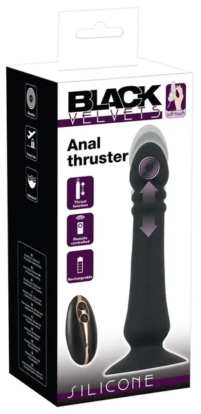 Black Velvets Anal Thruster Silicone Intimate Machine with Suction Cup 20 cm