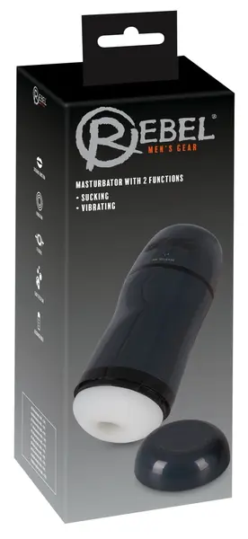 Rebel Intimate Device 2-in-1 Suction & Vibration, 21.8 cm, Black