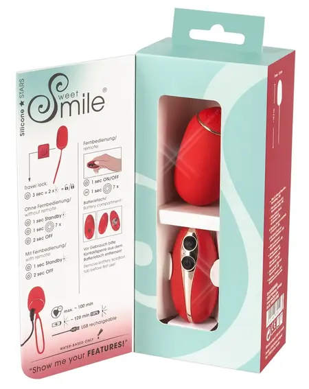 Sweet Smile RC Intimate Vibration Ball, Silicone, Remote, 7 Modes, Pink