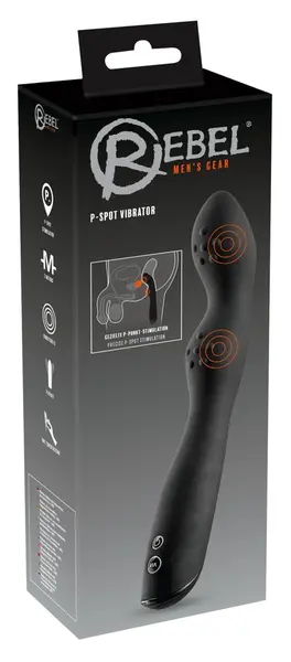 Rebel Curved Anal Vibrator Black 23.5cm Silicone Multi-Mode
