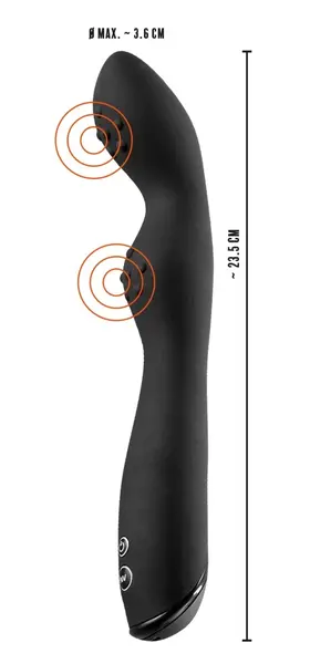 Rebel Curved Anal Vibrator Black 23.5cm Silicone Multi-Mode