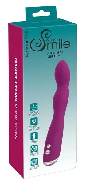 Sweet Smile Dual-Head Vibrator 7 Modes Silicone 23.5cm Pink