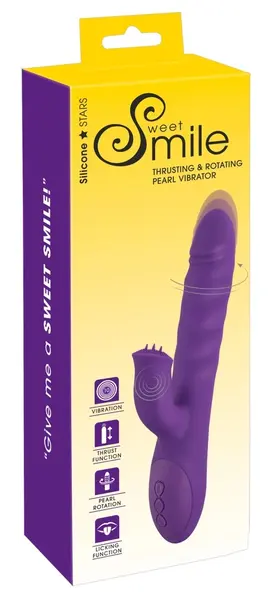 Sweet Smile Thrust Rotating Intimate Rabbit Device Silicone 24.7cm Pink