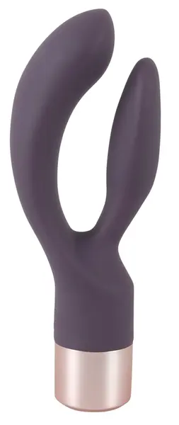 Elegant Double Vibe Silicone Intimate System, USB, 15.2 cm, Purple