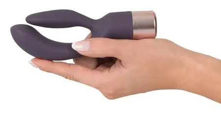 Elegant Double Vibe Silicone Intimate System, USB, 15.2 cm, Purple