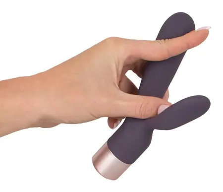 Elegant Double Vibe Silicone Intimate System, USB, 15.2 cm, Purple
