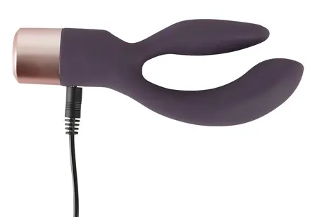 Elegant Double Vibe Silicone Intimate System, USB, 15.2 cm, Purple