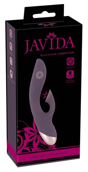 Javida Sucking Vibrator 12-Mode Dual-Action, Silicone, Waterproof 21.6cm