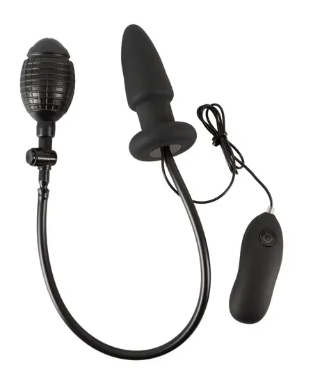 You2Toys Inflatable Vibrating Plug 7 Modes Black 12.2cm Silicone