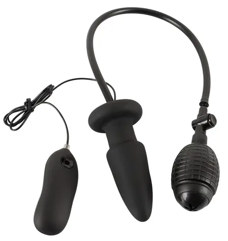 You2Toys Inflatable Vibrating Plug 7 Modes Black 12.2cm Silicone