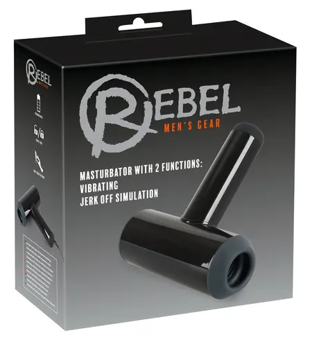 Rebel Dual-Function Black Intimate Device, 7 Modes, Waterproof, 21.3 cm