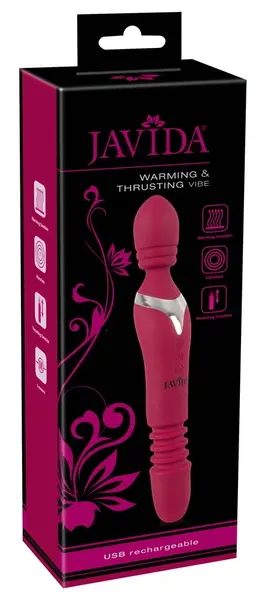 Javida Warming & Thrusting Massage Wand 27cm, 7 Modes, USB Rechargeable