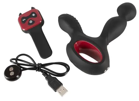 You2Toys Silicone Rotating Prostate Device with Warming & Remote, Black