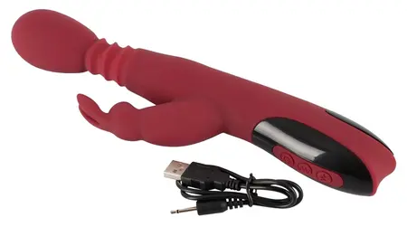 You2Toys Silicone Rabbit Intimate Machine Red-Black 10 Modes 26.5cm