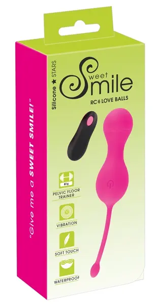 Sweet Smile RC Double Ball System Silicone Rechargeable Pink 16.4cm