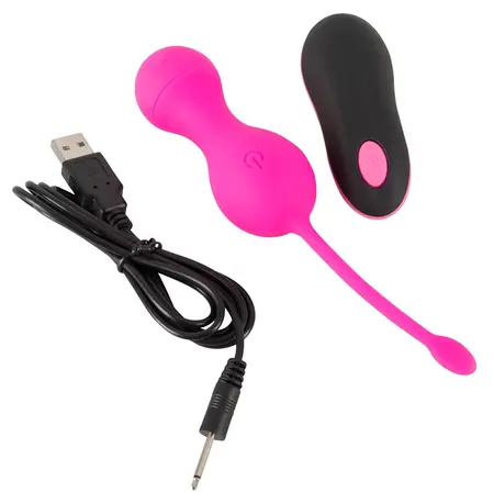 Sweet Smile RC Double Ball System Silicone Rechargeable Pink 16.4cm